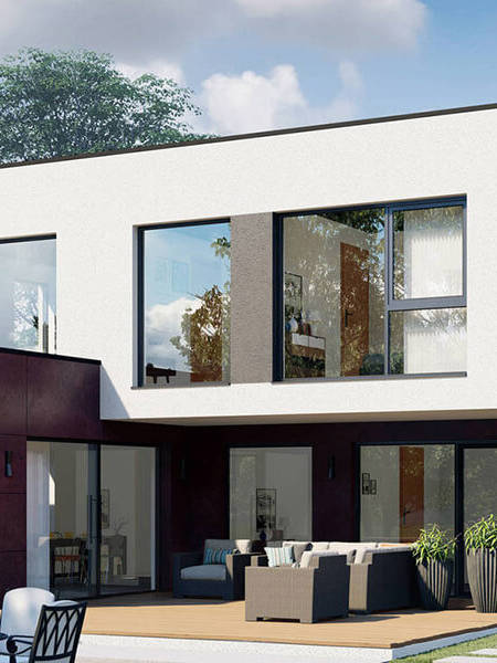 3D-Vidualisierung eine modernen Einfamilienhauses